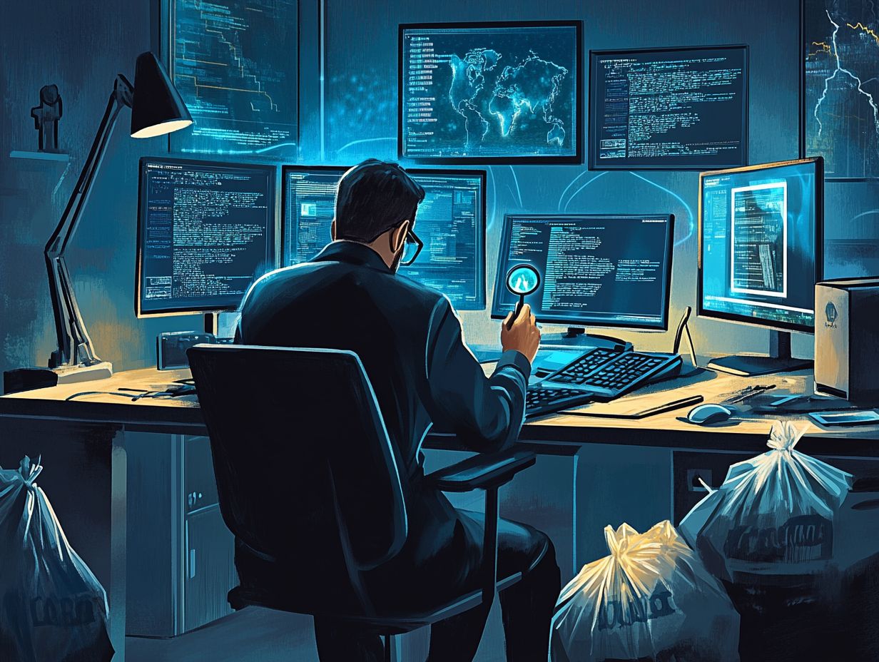 A Computer Forensics Investigator analyzing digital evidence